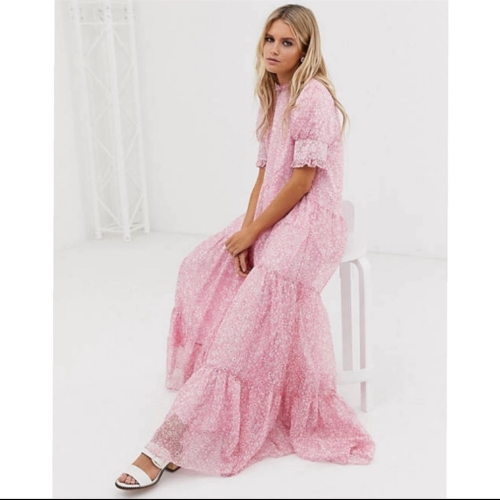 NWOT Sister Jane Lace Tiered Maxi Dress In Ditsy Vintage Floral size S C9